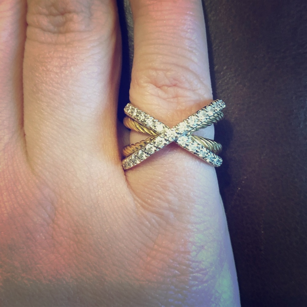 David Yurman Crossover X Gold Diamond Ring